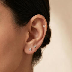 Easy match diamond Piercing earrings stainless steel earrings studs earrings
