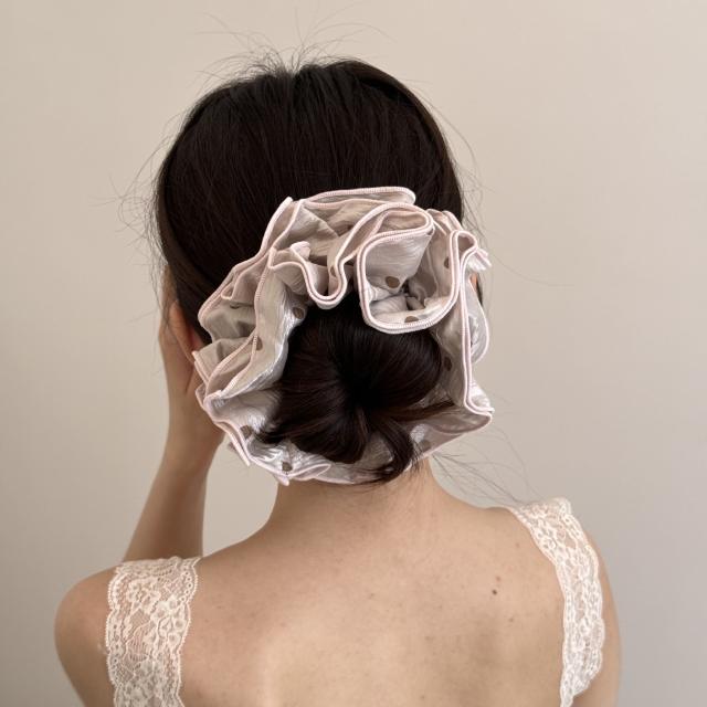 Layer design polka dots large scrunchies for women large scrunchies