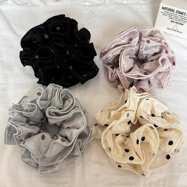 Layer design polka dots large scrunchies for women large scrunchies