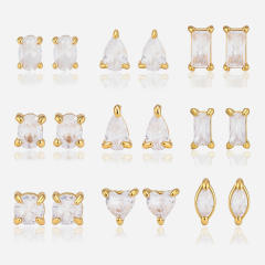 Easy match diamond Piercing earrings stainless steel earrings studs earrings