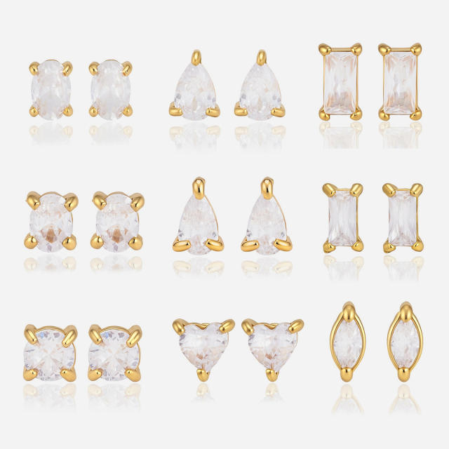 Easy match diamond Piercing earrings stainless steel earrings studs earrings