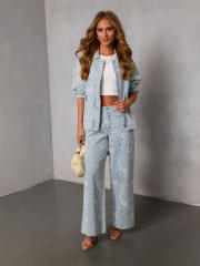2026 New Casual Loose Embroidered Set Jacket and Pants