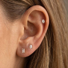 Easy match diamond Piercing earrings stainless steel earrings studs earrings