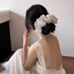 Summer Romantic Mesh Floral Scrunchie Gentle and Fairy large size scrunchies