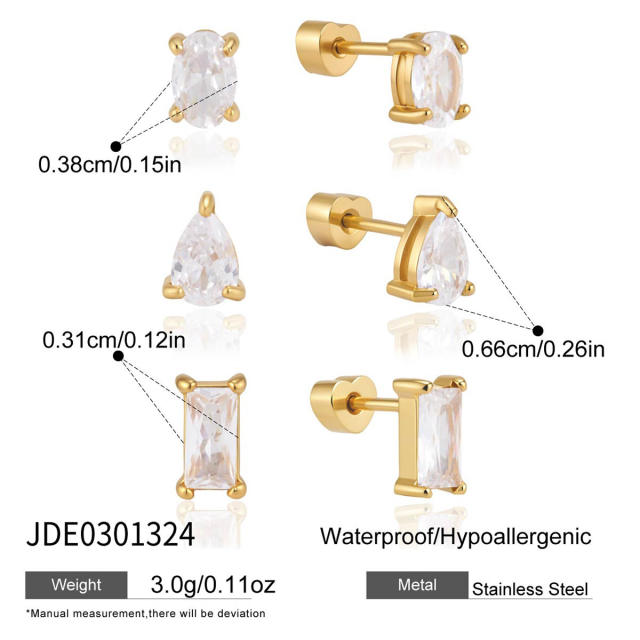 Easy match diamond Piercing earrings stainless steel earrings studs earrings
