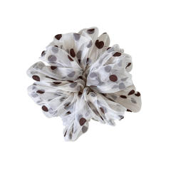 2 size polka dots organza material scrunchies for women