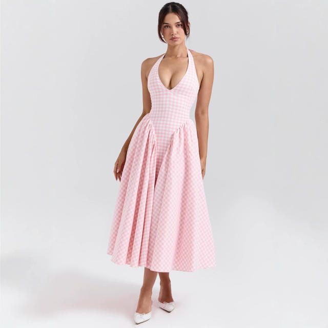 2026 Women's Clothing New Spring Collection Elegant V-Neck Halter Sexy Dress maxi dress