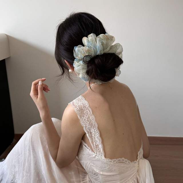 Summer Romantic Mesh Floral Scrunchie Gentle and Fairy large size scrunchies