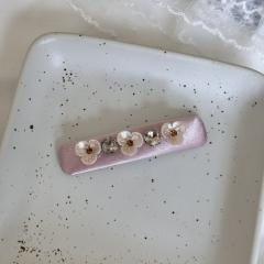 Korean fashion sweet pink color flower hair clips for women
