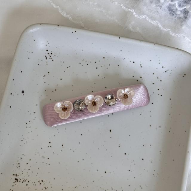 Korean fashion sweet pink color flower hair clips for women
