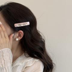 Korean fashion sweet pink color flower hair clips for women