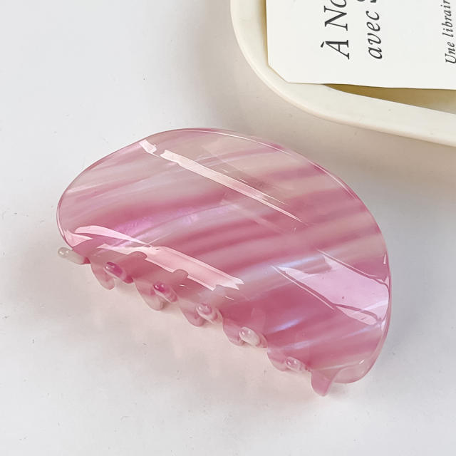 Korean fashion elegant striped pattern hair claw clips for women