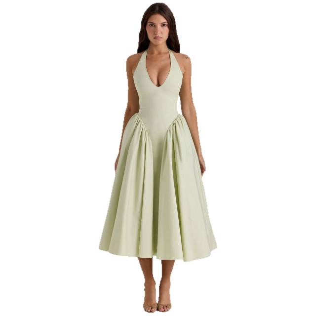 2026 Women's Clothing New Spring Collection Elegant V-Neck Halter Sexy Dress maxi dress