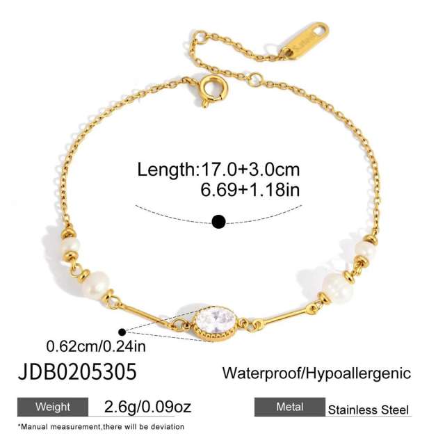 Stainless Steel bracelet Pearl Bracelet Beaded Non-Fading Women's hand accessory