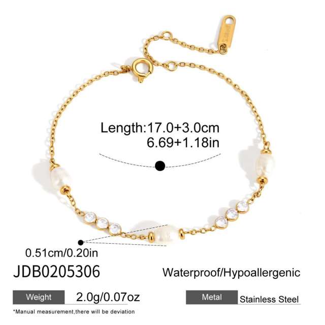 Stainless Steel bracelet Pearl Bracelet Beaded Non-Fading Women's hand accessory