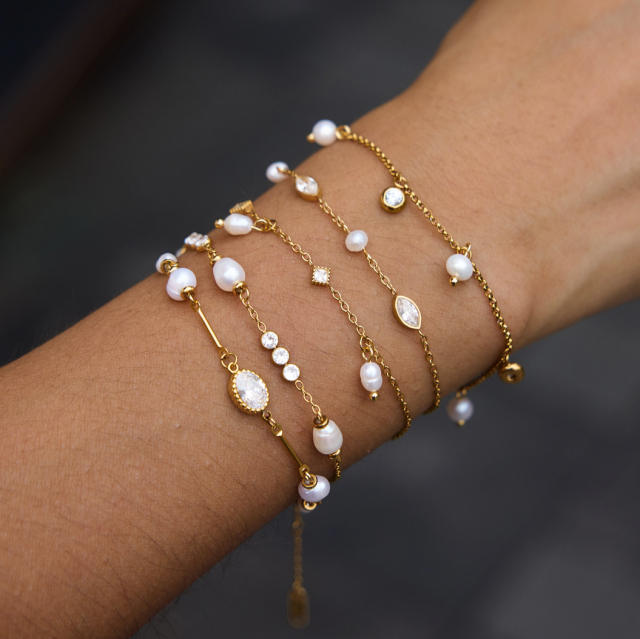 Stainless Steel bracelet Pearl Bracelet Beaded Non-Fading Women's hand accessory