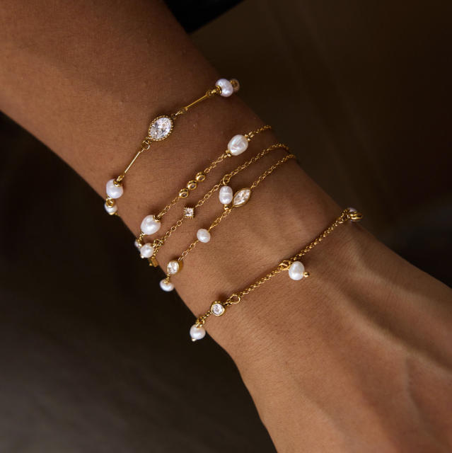 Stainless Steel bracelet Pearl Bracelet Beaded Non-Fading Women's hand accessory