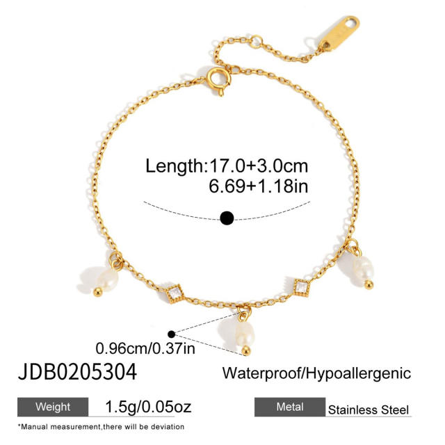 Stainless Steel bracelet Pearl Bracelet Beaded Non-Fading Women's hand accessory