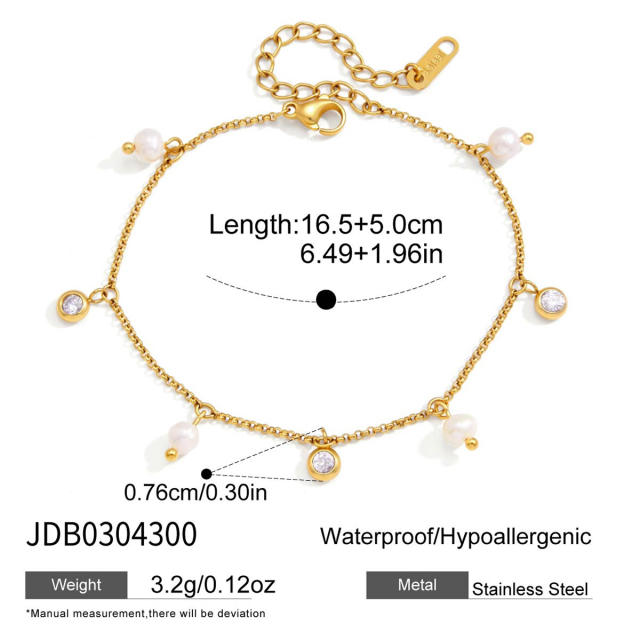 Stainless Steel bracelet Pearl Bracelet Beaded Non-Fading Women's hand accessory