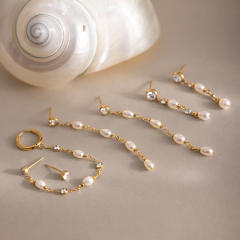 Pearl Tassel Earrings for Women elegant stainless steel earrings