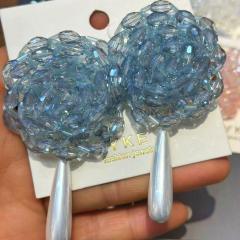 Bridal Handmade Beaded Crystal Earrings with Dynamic Design