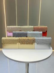 Elegant colorful diamond square shape cluth bag shoulder bag evening bag