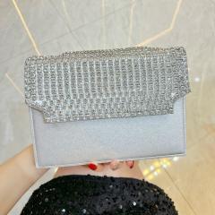 Elegant colorful diamond square shape cluth bag shoulder bag evening bag