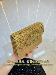 Elegant colorful diamond square shape cluth bag shoulder bag evening bag