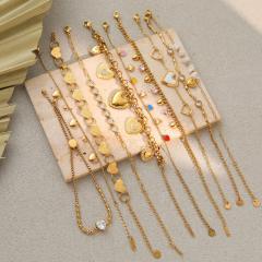 Stainless Steel bracelet necklace set Various Styles of Heart-Shaped Y-Shaped Tassel Necklaces and Bracelet Sets