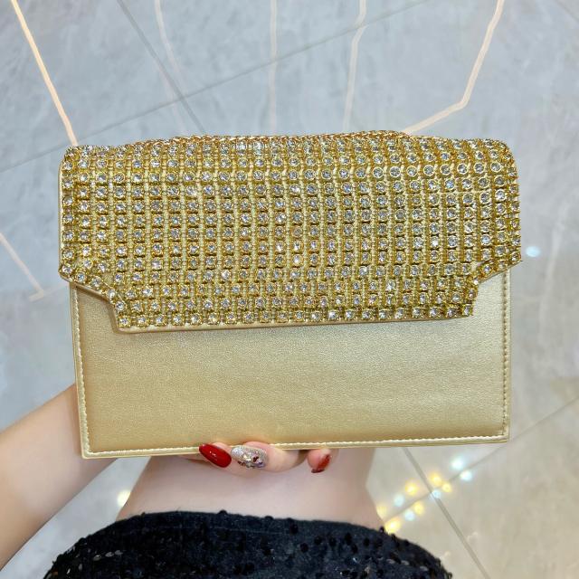 Elegant colorful diamond square shape cluth bag shoulder bag evening bag