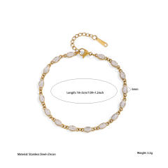Hot-Selling Stainless Steel bracelet Round Oval Heart-Shaped Zircon Full Diamond Bracelet