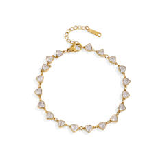 Hot-Selling Stainless Steel bracelet Round Oval Heart-Shaped Zircon Full Diamond Bracelet