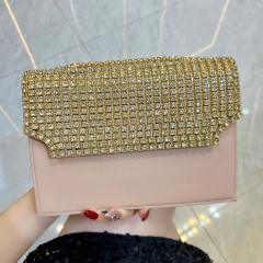 Elegant colorful diamond square shape cluth bag shoulder bag evening bag
