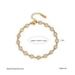 Hot-Selling Stainless Steel bracelet Round Oval Heart-Shaped Zircon Full Diamond Bracelet