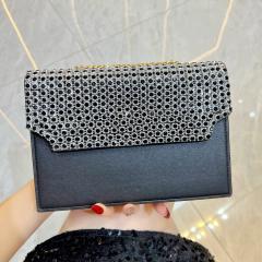 Elegant colorful diamond square shape cluth bag shoulder bag evening bag