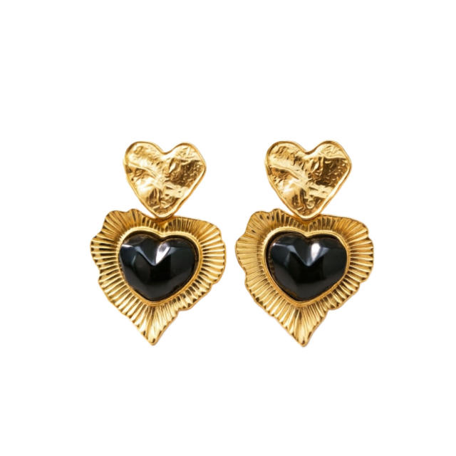 Exaggerated Personality Heart-Shaped Earrings for Women stainless steel earrings