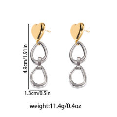 Stainless Steel earrings Geometric Love Heart Tassel Chain Earrings for Women