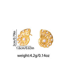 Butterfly Conch Zircon Stainless Steel Earrings for Women