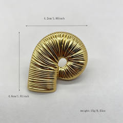Light Luxury 304 Stainless Steel Plasma 18K Nautilus Brooch for Women