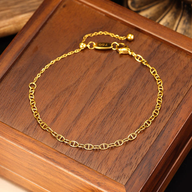 Non-Fading Jewelry Pull-Out Four-Leaf Clover Stainless Steel Bracelet for Women