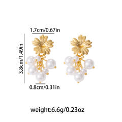 Marine Elements Pearl Flower Shell Stainless Steel Earrings