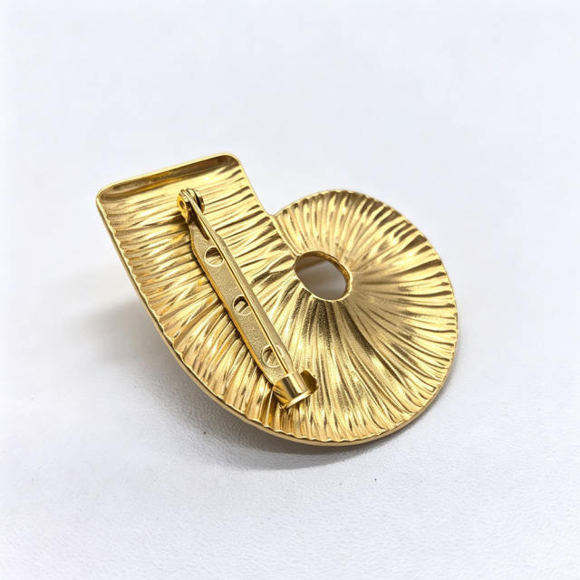 Light Luxury 304 Stainless Steel Plasma 18K Nautilus Brooch for Women