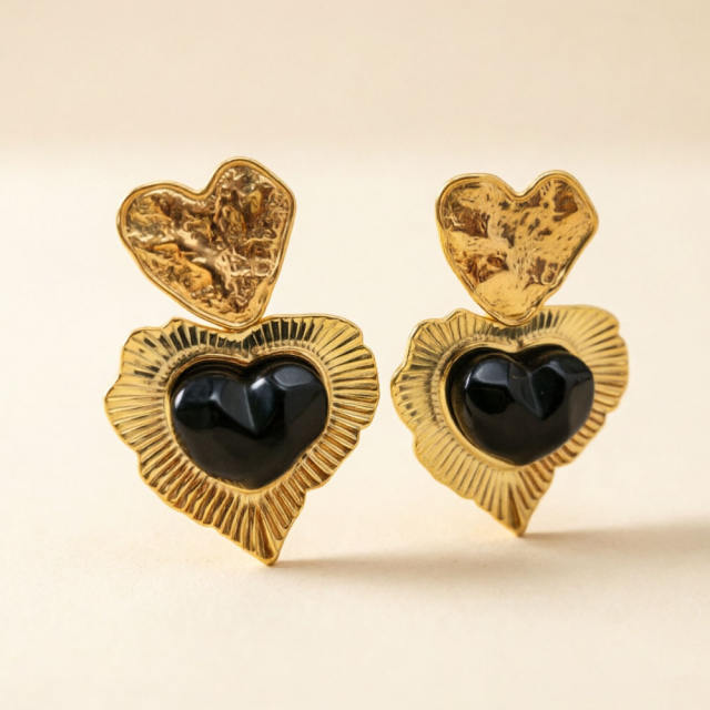 Exaggerated Personality Heart-Shaped Earrings for Women stainless steel earrings
