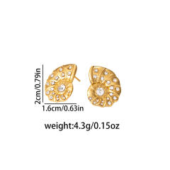 Butterfly Conch Zircon Stainless Steel Earrings for Women
