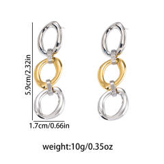 Stainless Steel earrings Geometric Love Heart Tassel Chain Earrings for Women