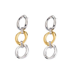 Stainless Steel earrings Geometric Love Heart Tassel Chain Earrings for Women