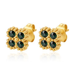 Eh052-5 four-leaf clover green zirconium