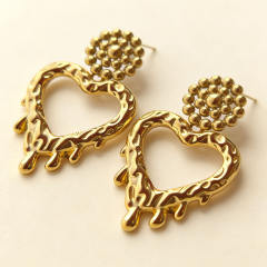 Spring Summer Metal Heart-Shaped Simple Earrings stainless steel earrings