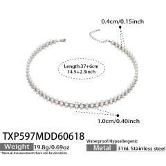Txe597-shell bead steel color bracelet-16+6cm