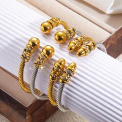 Retro Diamond-Encrusted Bracelet Pvd 18K stainless steel bangle bracelet